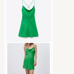 Green Silky Zara Mini Dress